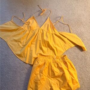 Free People Yellow Two-Piece Set